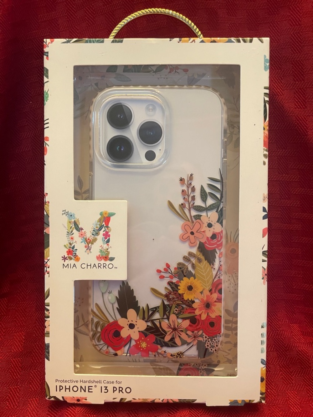 Mia Charro Hardshell Case for iPhone 13 Pro - White with Multicolor Flowers